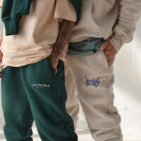 white and green christian pants