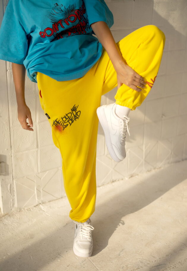 yellow christian pants