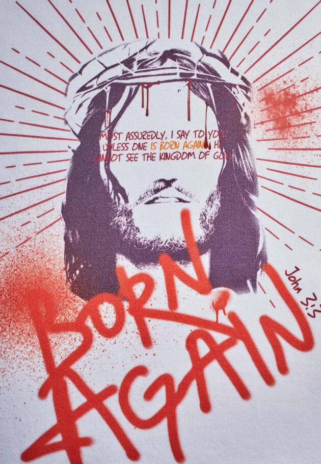 White christian hoodie "Born Again"